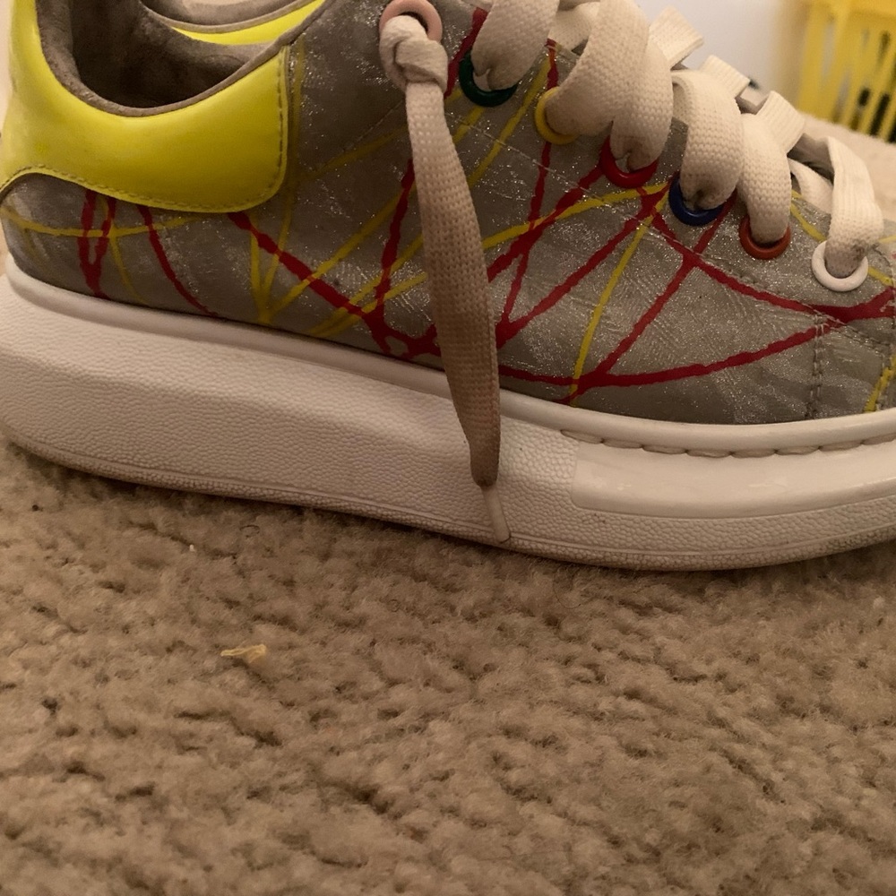 Reposhing unique one of a kind paint splatter sneakers